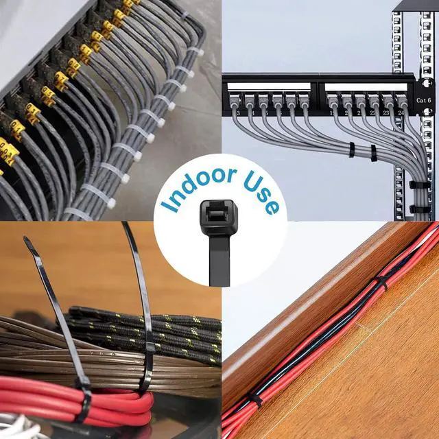 Alt view image 5 of 6 - Zip Ties 4 inch (200 Pack) Small Zip Ties with 18 lb Tensile Strength Black by Tantti Supply