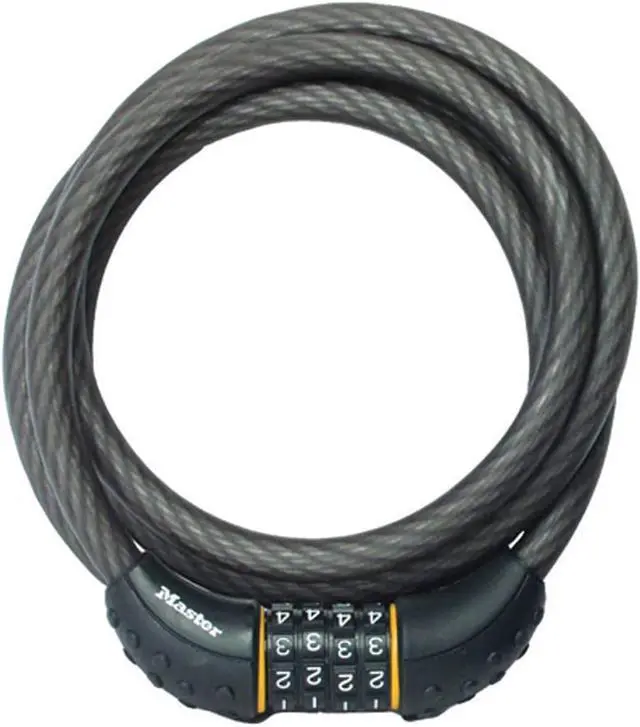 Main image of Cable Lock Set Your Own Combination Bike Lock 6 ft. Long Black 8122D