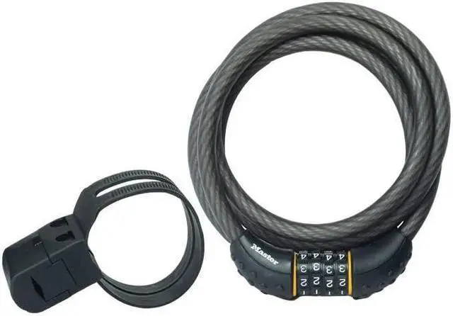 Alt view image 7 of 7 - Cable Lock Set Your Own Combination Bike Lock 6 ft. Long Black 8122D