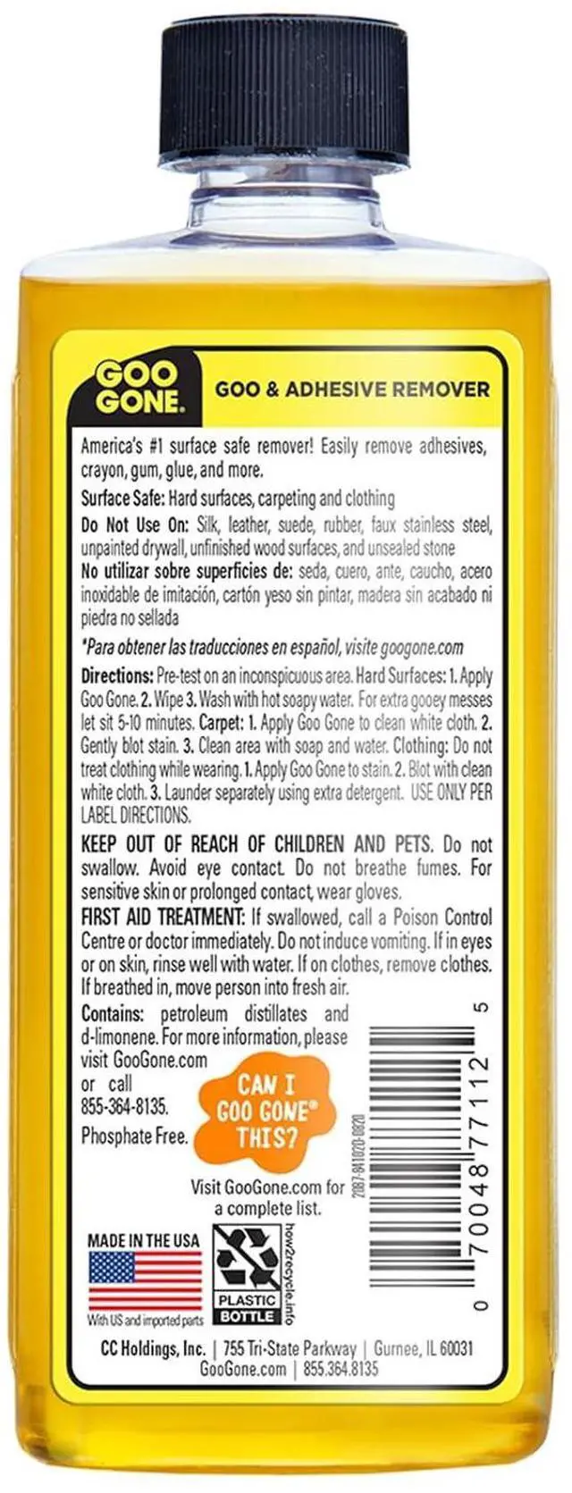 Alt view image 2 of 7 - Original Liquid - 8 Ounce - Surface Safe Adhesive Remover Safely Removes Stickers Labels Decals Residue Tape Chewing Gum Grease Tar Crayon Glue