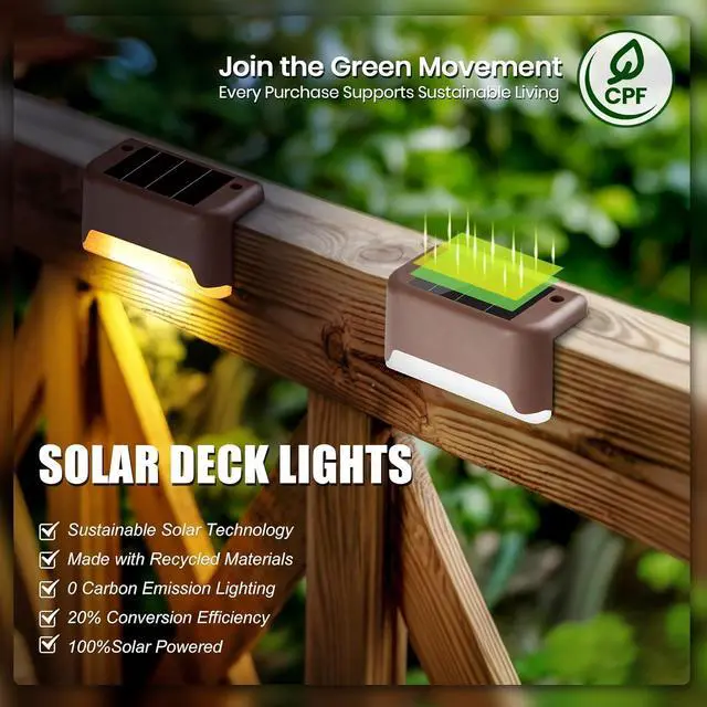 Alt view image 4 of 7 - Solar Deck Lights Outdoor 16 Pack Solar Step Lights Waterproof Led Solar lights for Outdoor Stairs Step  Fence Yard Patio and Pathway(Warm White)