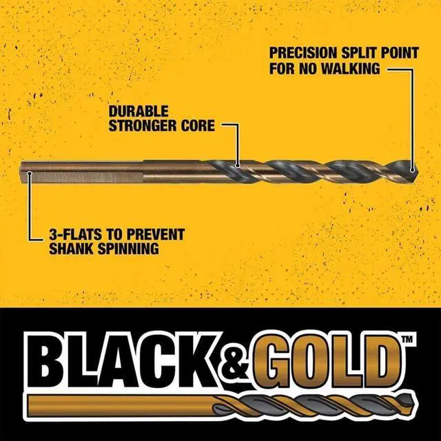 Alt view image 2 of 7 - Drill Bit Set 14-Piece 135 Degree Split Point For Plastic Wood and Metal (DWA1184)