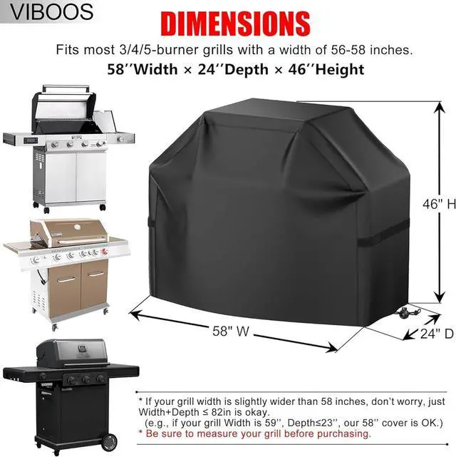 Alt view image 2 of 7 - Heavy Duty Waterproof Barbecue Gas Grill Cover 65-inch BBQ Cover Special Fade and UV Resistant Material Durable and Convenient Fits Grills of Weber Char-Broil Nexgrill Brinkmann and More