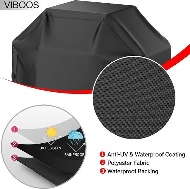 Alt view image 3 of 7 - Heavy Duty Waterproof Barbecue Gas Grill Cover 65-inch BBQ Cover Special Fade and UV Resistant Material Durable and Convenient Fits Grills of Weber Char-Broil Nexgrill Brinkmann and More
