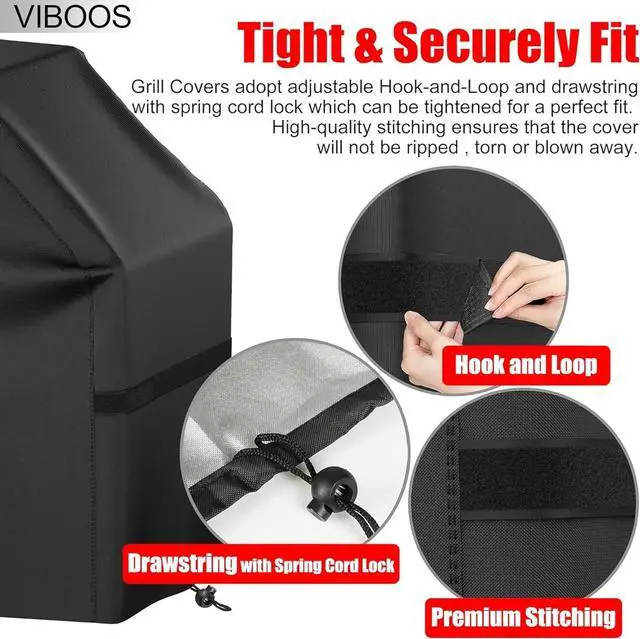 Alt view image 4 of 7 - Heavy Duty Waterproof Barbecue Gas Grill Cover 65-inch BBQ Cover Special Fade and UV Resistant Material Durable and Convenient Fits Grills of Weber Char-Broil Nexgrill Brinkmann and More