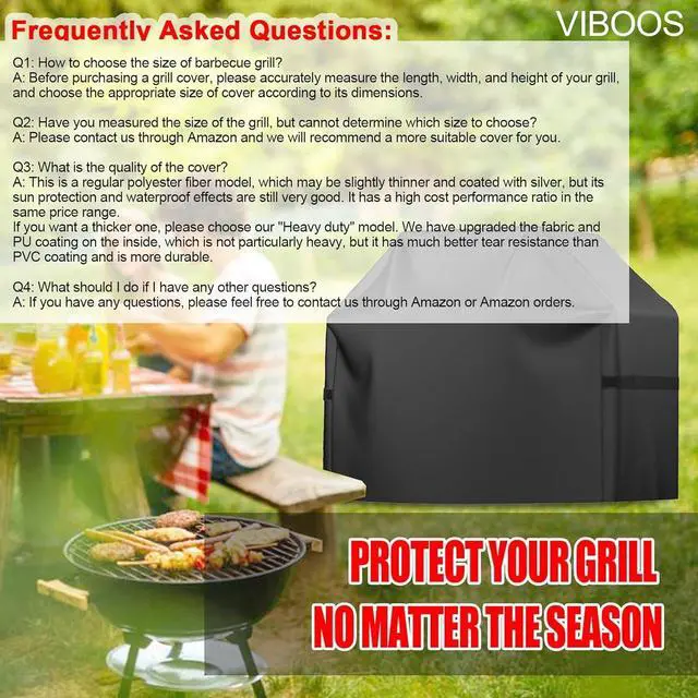 Alt view image 7 of 7 - Heavy Duty Waterproof Barbecue Gas Grill Cover 65-inch BBQ Cover Special Fade and UV Resistant Material Durable and Convenient Fits Grills of Weber Char-Broil Nexgrill Brinkmann and More