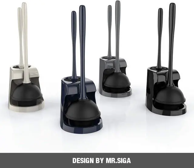 Alt view image 2 of 5 - Toilet Plunger and Bowl Brush Combo for Bathroom Cleaning Black 1 Set