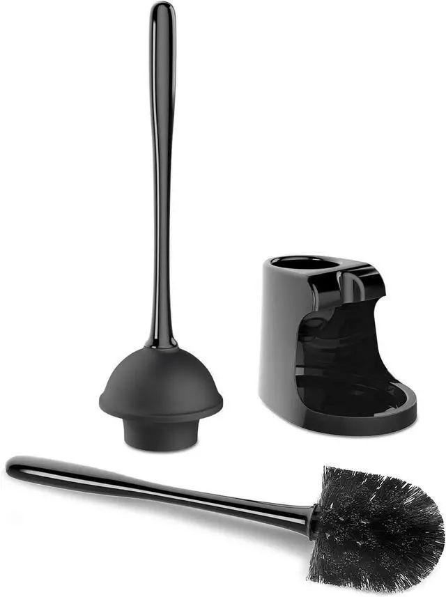 Alt view image 3 of 5 - Toilet Plunger and Bowl Brush Combo for Bathroom Cleaning Black 1 Set