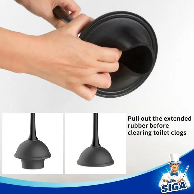 Alt view image 4 of 5 - Toilet Plunger and Bowl Brush Combo for Bathroom Cleaning Black 1 Set