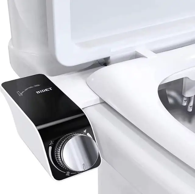 Main image of Bidet Attachment for Toilet Bidet Non-Electric Cold Water Sprayer Toilet Seat Adjustable Water Pressure Retractable Self-Cleaning Dual Nozzle for Real Feminine Wash in Black Knob ().