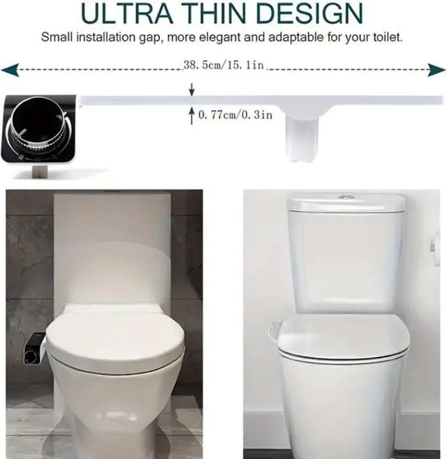 Alt view image 4 of 7 - Bidet Attachment for Toilet Bidet Non-Electric Cold Water Sprayer Toilet Seat Adjustable Water Pressure Retractable Self-Cleaning Dual Nozzle for Real Feminine Wash in Black Knob ().