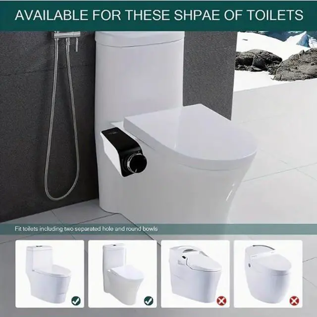 Alt view image 6 of 7 - Bidet Attachment for Toilet Bidet Non-Electric Cold Water Sprayer Toilet Seat Adjustable Water Pressure Retractable Self-Cleaning Dual Nozzle for Real Feminine Wash in Black Knob ().