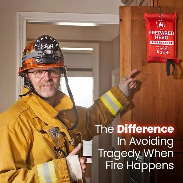 Alt view image 2 of 7 - Emergency Fire Blanket - 2 Pack - Fire Suppression Blanket for Kitchen 40 x 40 for Home Fiberglass Fire Blanket.