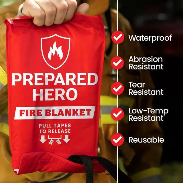 Alt view image 3 of 7 - Emergency Fire Blanket - 2 Pack - Fire Suppression Blanket for Kitchen 40 x 40 for Home Fiberglass Fire Blanket.