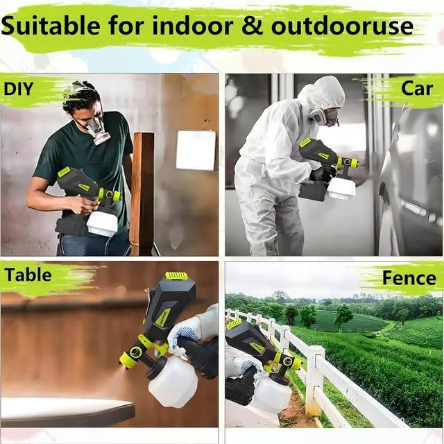 Alt view image 6 of 7 - Cordless Paint Sprayer for Ryobi 18V Battery Handheld HVLP Paint Gun with 3 Spray Patterns & 4 Nozzles Ideal for DIY Projects House Painting Furniture & More (No Battery Included)