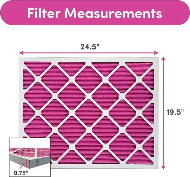 Alt view image 5 of 6 - 20x25x1 Air Filter (2-Pack) | Made in the USA | Color Changing | Remove Cat and Dog Odor | MERV 8 for Pet Hair Dander and Dust | 19.5x24.5x0.75 Exact Size