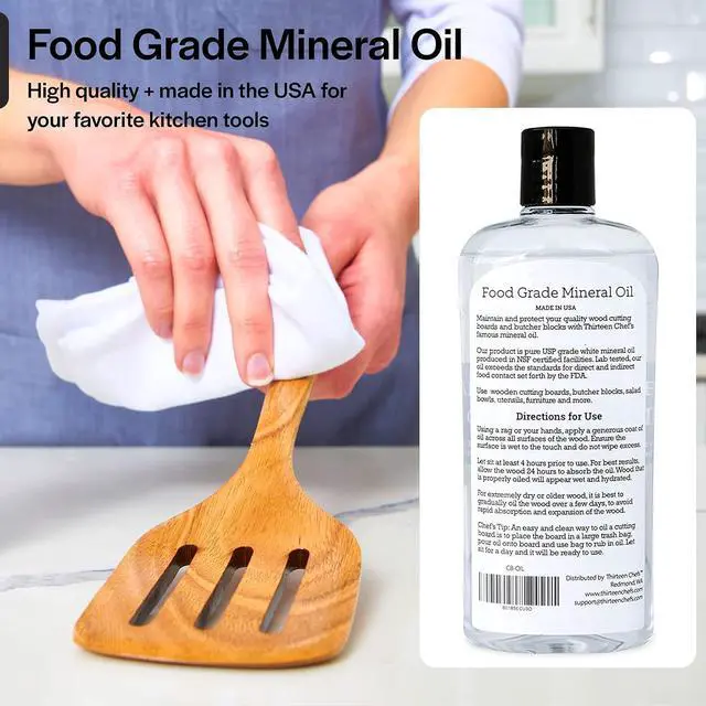 Alt view image 6 of 7 - Mineral Oil - 8 oz Food Grade Conditioner for Wood Cutting Board Countertop & Butcher Block Lubricant for Knife or Meat Grinder - Safe USP Finish on Marble Soapstone