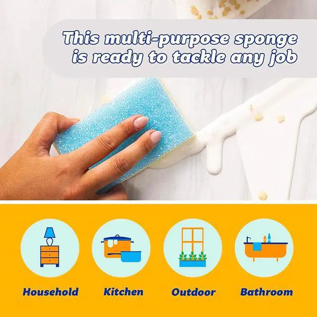 Alt view image 4 of 7 - Sponge Daddy - Scratch-Free Multipurpose Dish Sponge - BPA Free & Made with Polymer Foam - Stain & Odor Resistant Kitchen Sponge (4 Count)