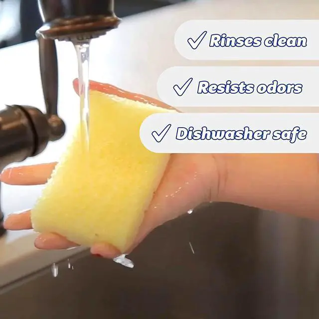 Alt view image 5 of 7 - Sponge Daddy - Scratch-Free Multipurpose Dish Sponge - BPA Free & Made with Polymer Foam - Stain & Odor Resistant Kitchen Sponge (4 Count)