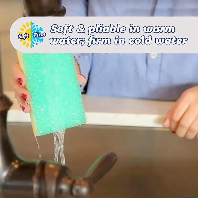 Alt view image 6 of 7 - Sponge Daddy - Scratch-Free Multipurpose Dish Sponge - BPA Free & Made with Polymer Foam - Stain & Odor Resistant Kitchen Sponge (4 Count)