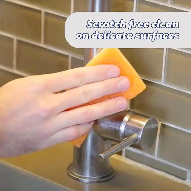 Alt view image 7 of 7 - Sponge Daddy - Scratch-Free Multipurpose Dish Sponge - BPA Free & Made with Polymer Foam - Stain & Odor Resistant Kitchen Sponge (4 Count)
