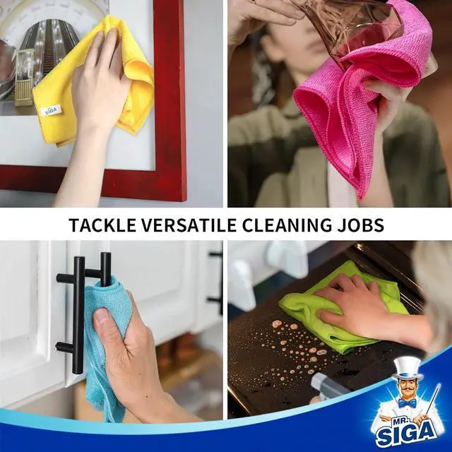 Alt view image 6 of 6 - Microfiber Cleaning Cloth Pack of 12 Size:12.6 x 12.6