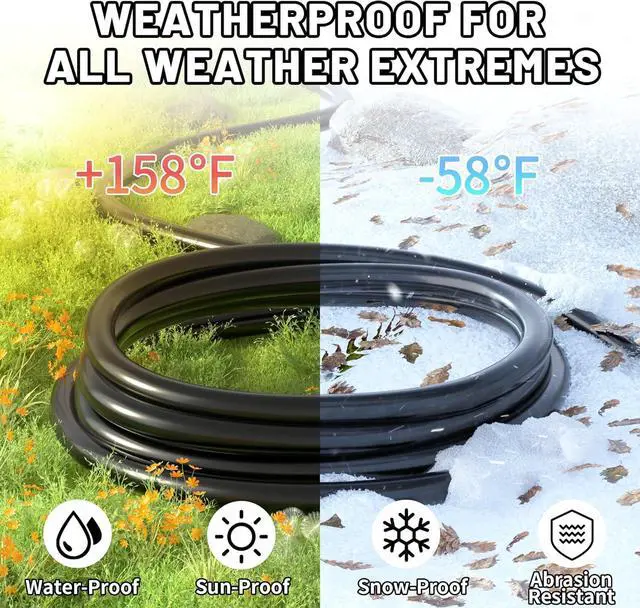 Alt view image 6 of 7 - 16/3 Black Indoor Outdoor Extension Cord 10 Ft Waterproof Heavy Duty Extension Cord with 3 Prong Grounded Plug 13A 1625W 16AWG SJTW Flexible Weatherproof Power Cable for Offices Gardens and Lawns