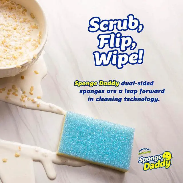 Alt view image 2 of 7 - Sponge Daddy - Scratch-Free Multipurpose Dish Sponge - BPA Free & Made with Polymer Foam - Stain & Odor Resistant Kitchen Sponge (4 Count)