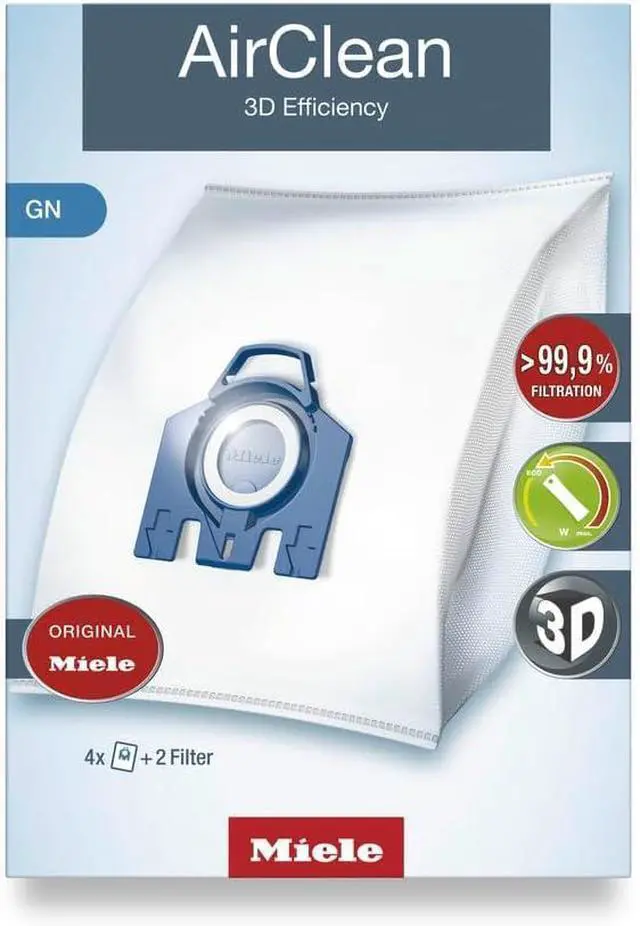 Main image of 10123210 AirClean 3D Efficiency Dust Bag Type GN 4 Bags & 2 Filters White