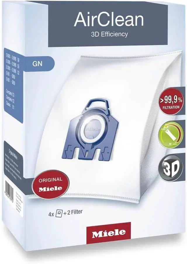Alt view image 2 of 7 - 10123210 AirClean 3D Efficiency Dust Bag Type GN 4 Bags & 2 Filters White
