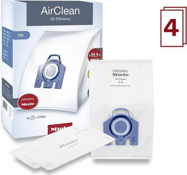 Alt view image 3 of 7 - 10123210 AirClean 3D Efficiency Dust Bag Type GN 4 Bags & 2 Filters White