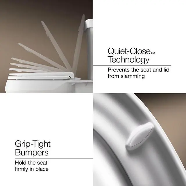 Alt view image 5 of 7 - 4636-RL-0 Cachet ReadyLatch Elongated Toilet Seat Quiet-Close Lid Contoured Seat Grip-Tight Bumpers and Installation Hardware White 18.04L x 14.18W