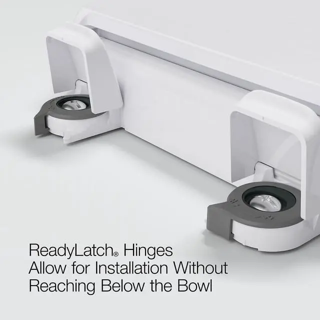 Alt view image 6 of 7 - 4636-RL-0 Cachet ReadyLatch Elongated Toilet Seat Quiet-Close Lid Contoured Seat Grip-Tight Bumpers and Installation Hardware White 18.04L x 14.18W