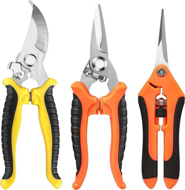 Main image of 3-Pack Stainless Steel Pruning Shears Pruning Snips and Clippers for Gardening