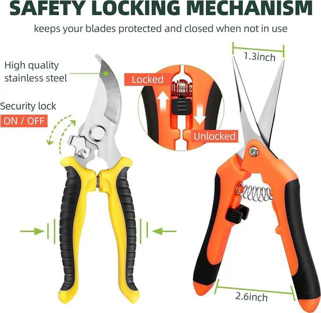 Alt view image 4 of 7 - 3-Pack Stainless Steel Pruning Shears Pruning Snips and Clippers for Gardening