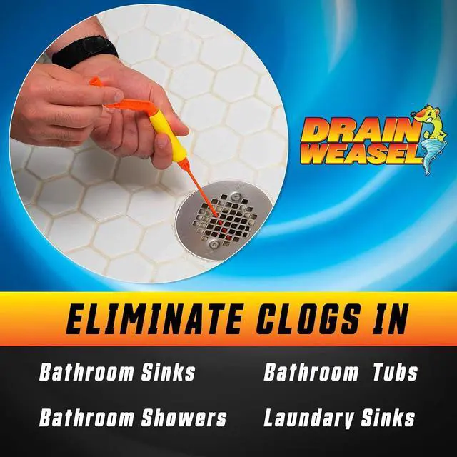 Alt view image 3 of 7 - Drain Weasel Sink Snake Hair Clog Remover Tool Pipe Bathroom Bathtub Cleaner 18-inch Made in the USA 5 Wands and Removable Handle