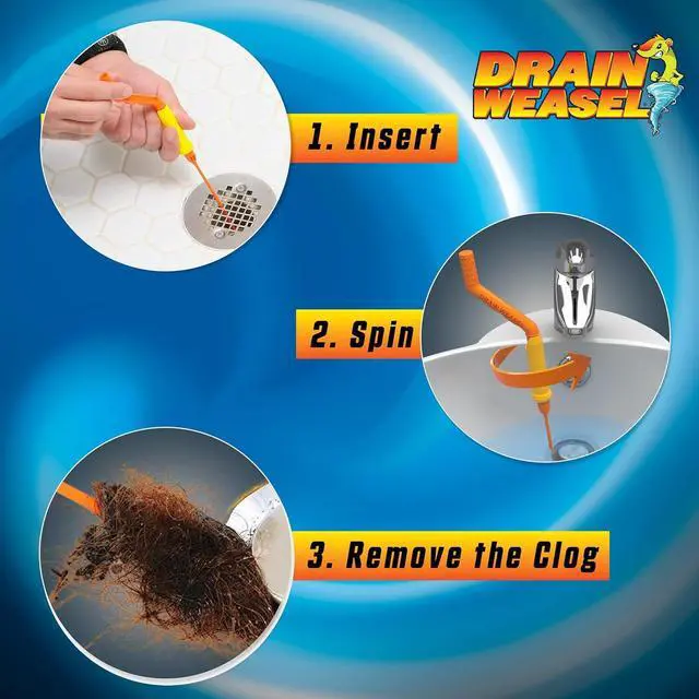 Alt view image 4 of 7 - Drain Weasel Sink Snake Hair Clog Remover Tool Pipe Bathroom Bathtub Cleaner 18-inch Made in the USA 5 Wands and Removable Handle