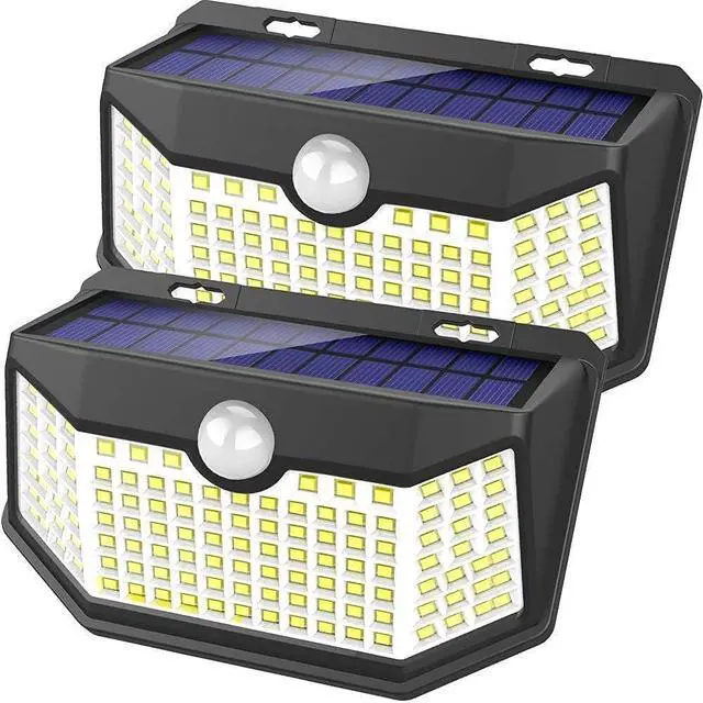 Main image of Solar Lights Outdoor 120 LED with Lights Reflector and 3 Lighting Modes Motion Sensor Wall Lights IP65 Waterproof Solar Powered for Garden Patio Yard (2Pack)