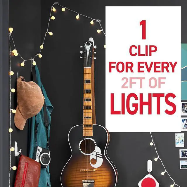 Alt view image 4 of 7 - Indoor Mini Light Clips Damage Free Hanging Christmas Light Clips Mini Wall Clips for Hanging Indoor Christmas Decorations Lights and Cables 45 Clear Clips and 54 Strips