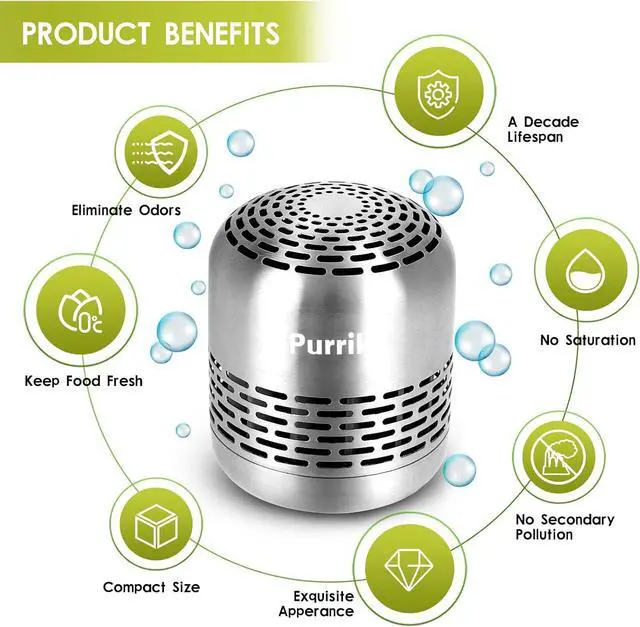 Alt view image 5 of 7 - Refrigerator Deodorizer Lasts for 10 Years Refrigerator Odor Eliminator Fridge Deodorizer More Effective Than Baking Soda Bamboo Air Purifying Bags