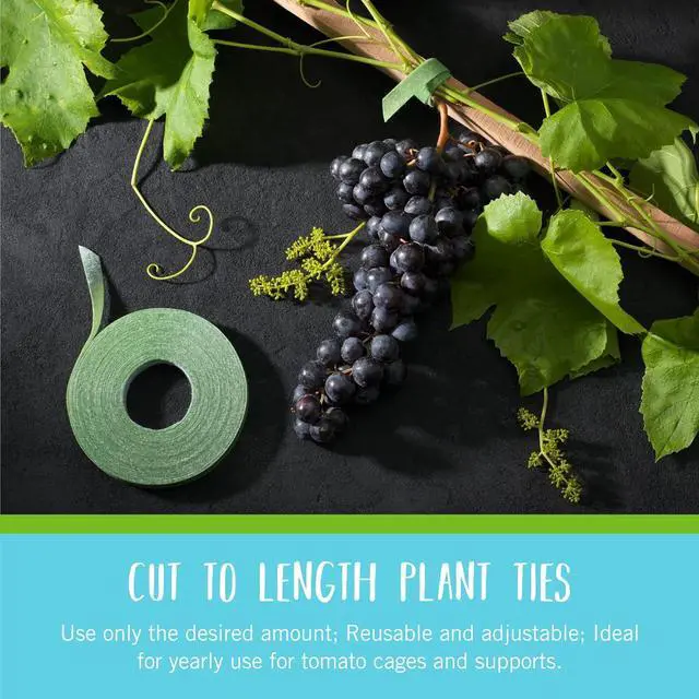 Alt view image 6 of 6 - 90648 ONE-WRAP Garden Ties | Plant Supports for Effective Growing | Strong Grips are Reusable and Adjustable | Cut-to-Length 75 ft x 1/2 in Green-Recycled Plastic
