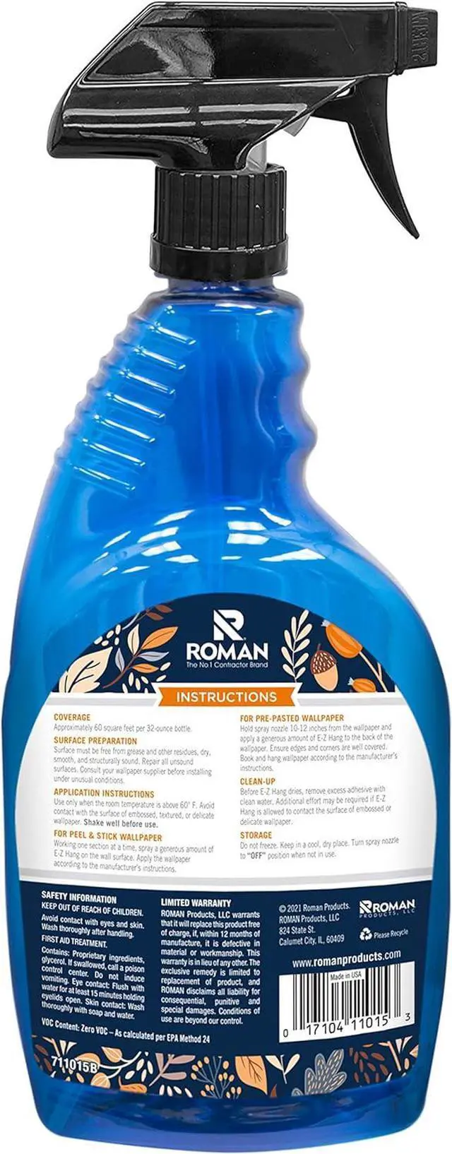 Alt view image 2 of 6 - s E-Z Hang Peel & Stick Wallpaper Helper + Pre-Pasted Activator Clear Non-Staining 32 Fluid Ounces