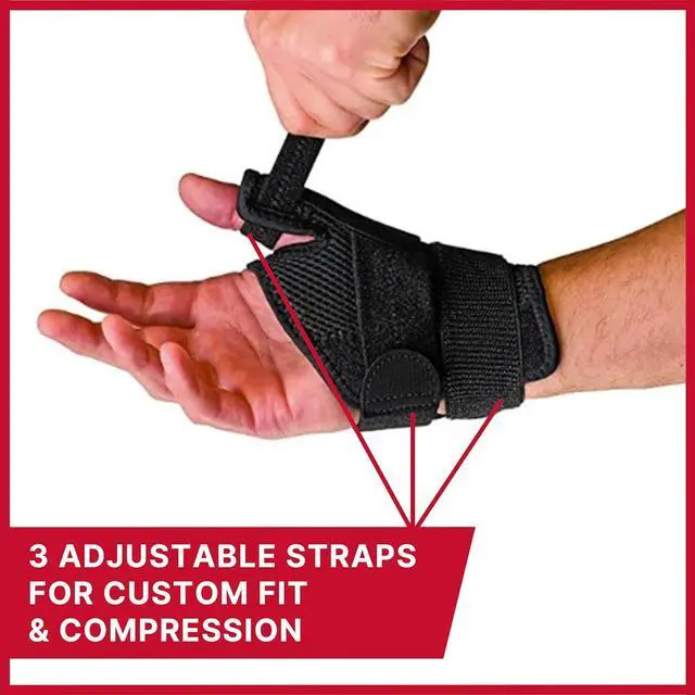 Alt view image 5 of 7 - Sports Medicine Adjust-to-Fit Thumb Stabilizer Spica Splint Thumb Pain Relief Brace for Men and Women Ideal for De Quervains Tenosynovitis Arthritis Sprains Fits Right or Left
