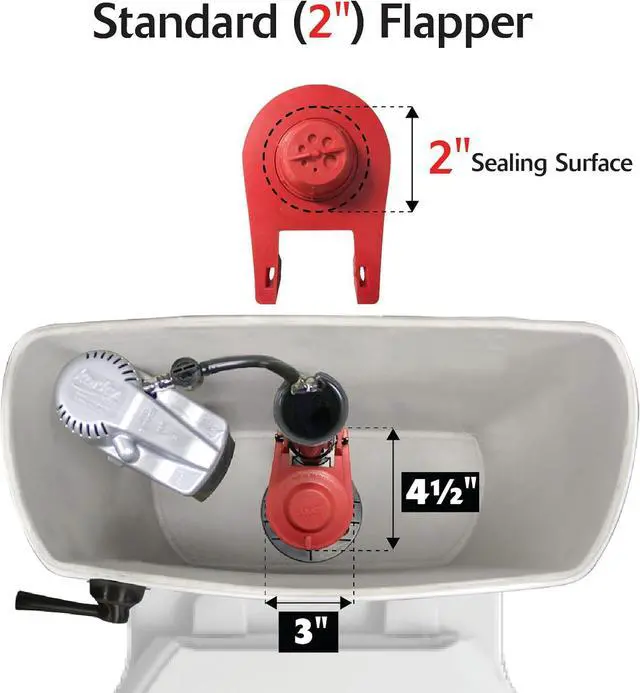 Alt view image 3 of 6 - 100BP Ultra High Performance Flapper Fits Most Toilets - Long Lasting Rubber - Easy to Install - Made in USA Small Red 1 Pack