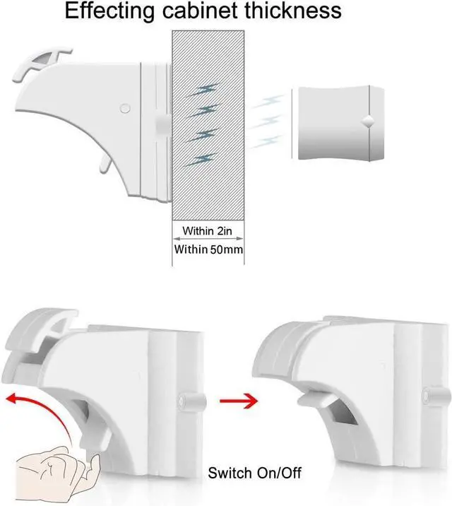 Alt view image 5 of 7 - 20 Pack Magnetic Cabinet Locks Baby Proofing - Vmaisi Children Proof Cupboard Drawers Latches - Adhesive Easy Installation