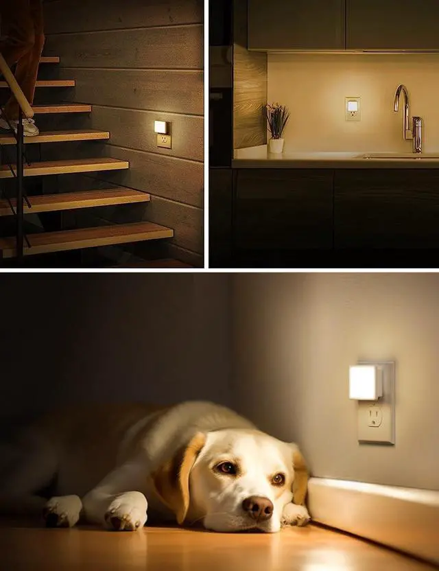 Alt view image 6 of 7 - Night Lights Plug into Wall 2-Pack 0.3W Plug in Night Light Dusk to Dawn 3000K Soft White Bright Nightlight Auto-On/Off for Adults Kids Room Bedroom Bathroom Hallway Kitchen Non-Dim