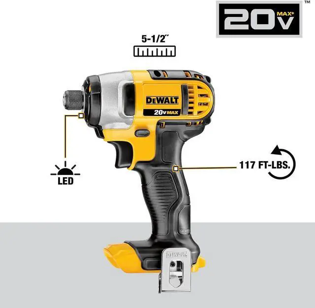 Alt view image 6 of 7 - 20V MAX Cordless Drill and Impact Driver Power Tool Combo Kit with 2 Batteries and Charger (DCK240C2)