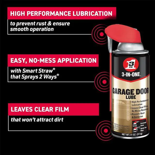 Alt view image 2 of 7 - Garage Door Lubricant with SMART STRAW SPRAYS 2 WAYS 11 OZ