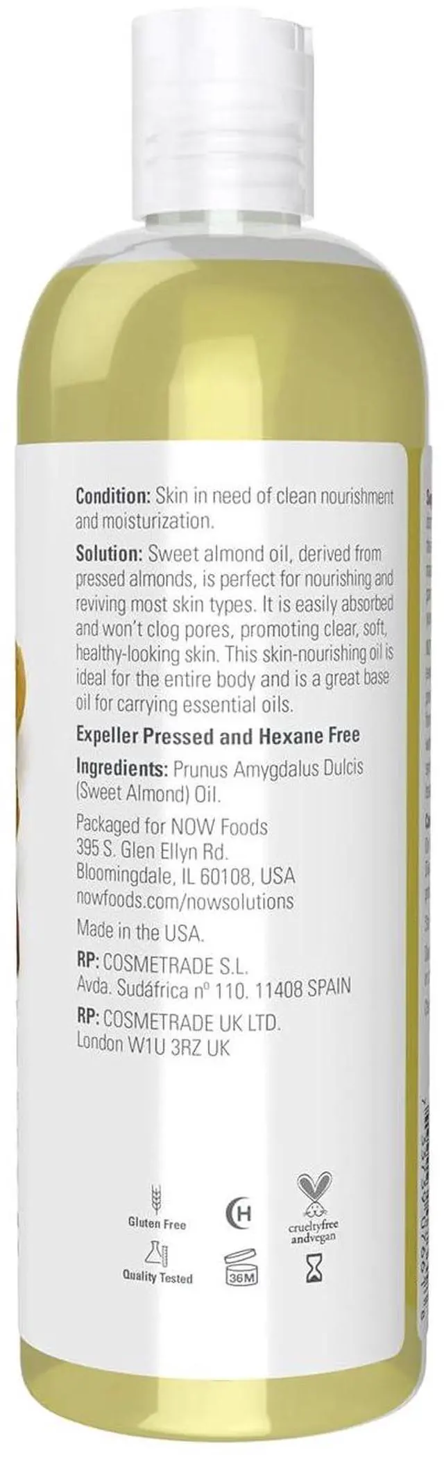 Alt view image 2 of 6 - Solutions Sweet Almond Oil 100% Pure Moisturizing Oil Promotes Healthy-Looking Skin Unscented Oil 16-Ounce Package may vary