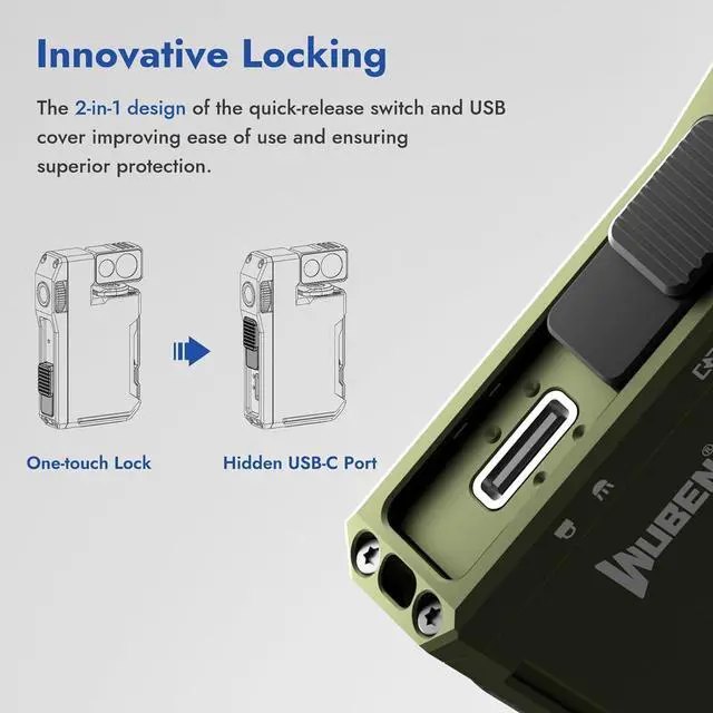 Alt view image 7 of 7 - G5 Rechargeable EDC Flashlight Powerful RGB Flashights 400 Lumens Portable Flat Mini Flashlights IP68 Waterproof Multi-Mode Magnetic Small Keychain Flashlight for Camping Emergency (Green)